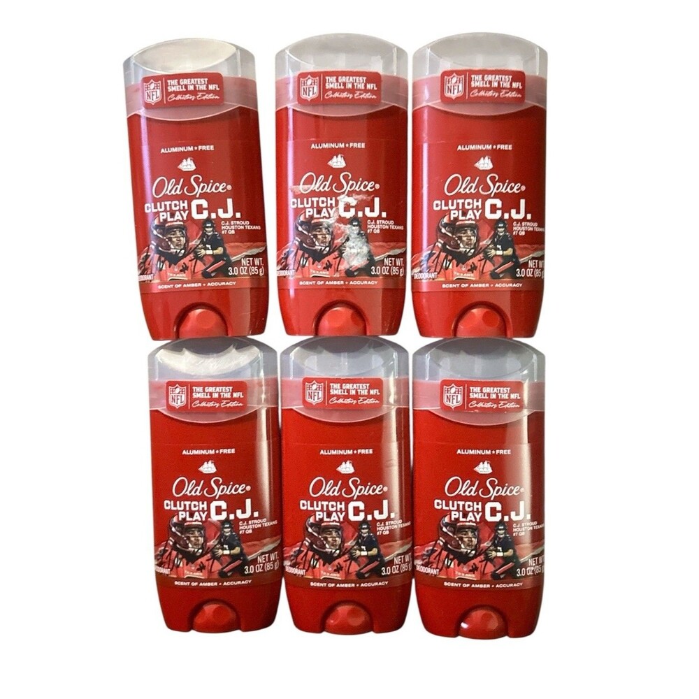 X6  CJ Stroud Old Spice Deodorant CLUTCH PLAY CJ NFL Collection Houston Texans